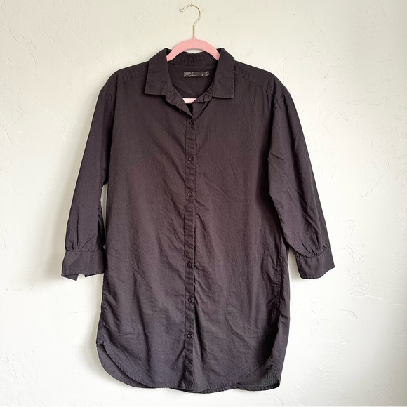 Prana | Women’s Black Organic Cotton Button Down Tunic Shirt Size Small - Picture 1 of 8